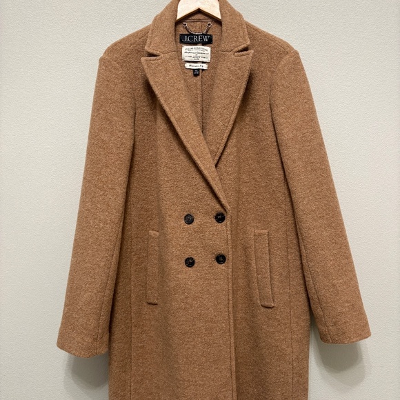 J. Crew Daphne Topcoat in Italian Boiled Wool - Heather Camel, 14 Tall - Picture 4 of 8